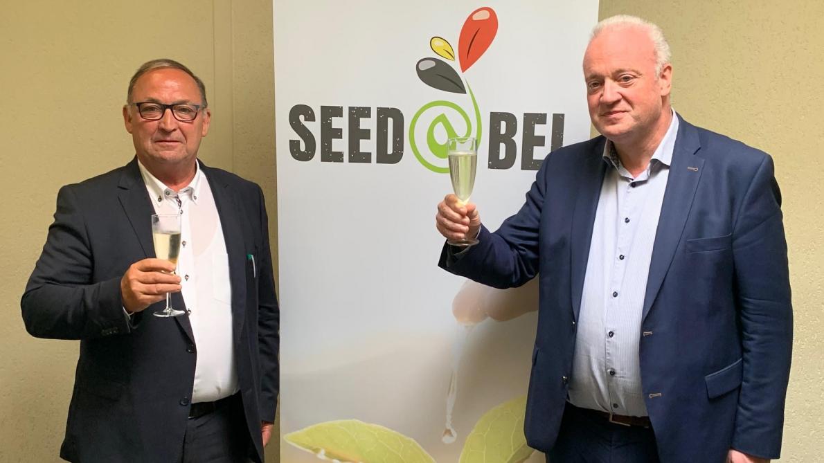 Joris Vanmeirhaeghe (à gauche) est le nouveau président général de <a href=mailto:Seed@bel>Seed@bel</a>.  Marc Ballekens endosse quant à lui le rôle de manager.