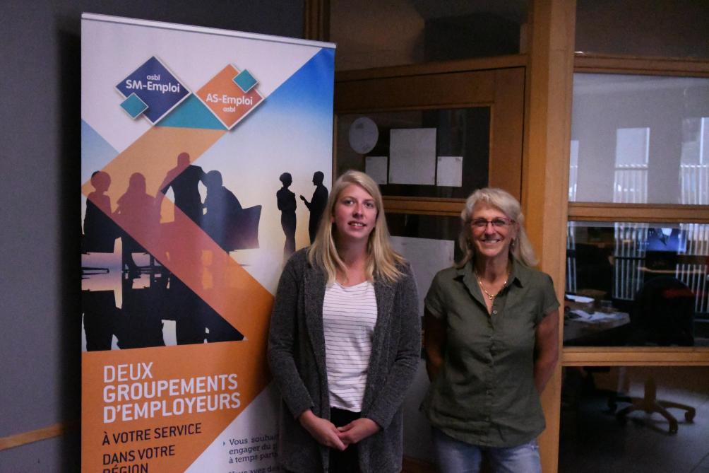 De gauche à droite: Julie Gauthier, adjoint administratif, et Brigitte Detiffe, coordinatrice du projet DBH emploi.