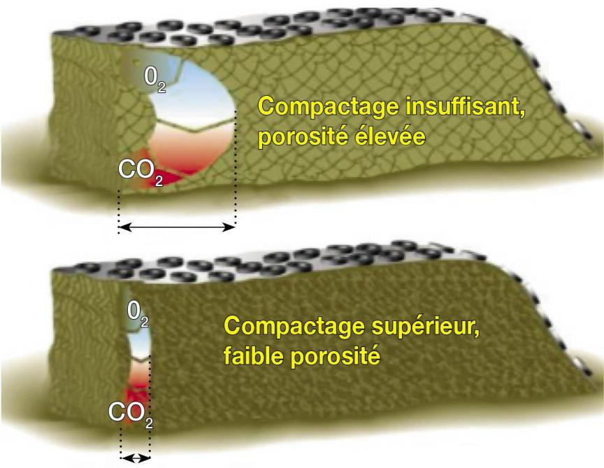 Fig. 1: Compaction des ensilages (Mahanna, 2018).