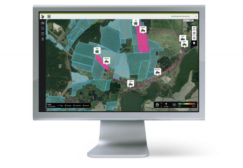Grâce aux données envoyées par les machines,  MyJohnDeere.com permet au chef d’exploitation de suivre l’ensemble de son parc de matériel, y compris pour des engins de marques concurrentes.