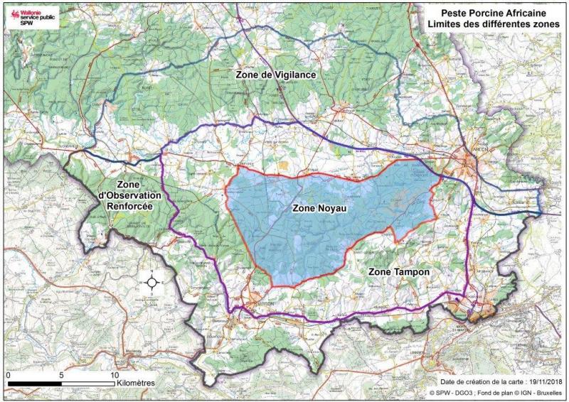 Au nord de la zone infectée vient désormais s’ajouter une zone de vigilance.
