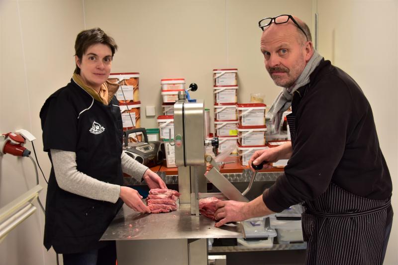 Vader Guido en dochter Lissy volgden samen een slagersopleiding.