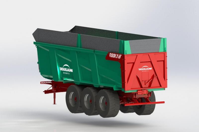 La benne « Fusion » permet d’éviter les transports à vide entre la ferme et le méthaniseur.  À l’aller, le chauffeur transporte les matières organiques ; au retour,  il repart avec un chargement de digestat liquide.