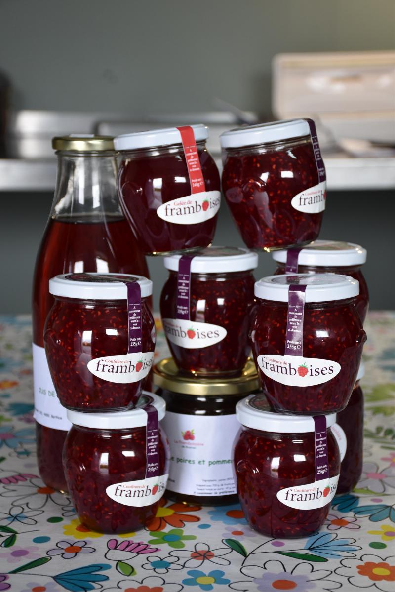 De la confiture, de la gelée, du sirop et des jus : Rémi Hogge a développé une gamme de produits autour de ses framboises.