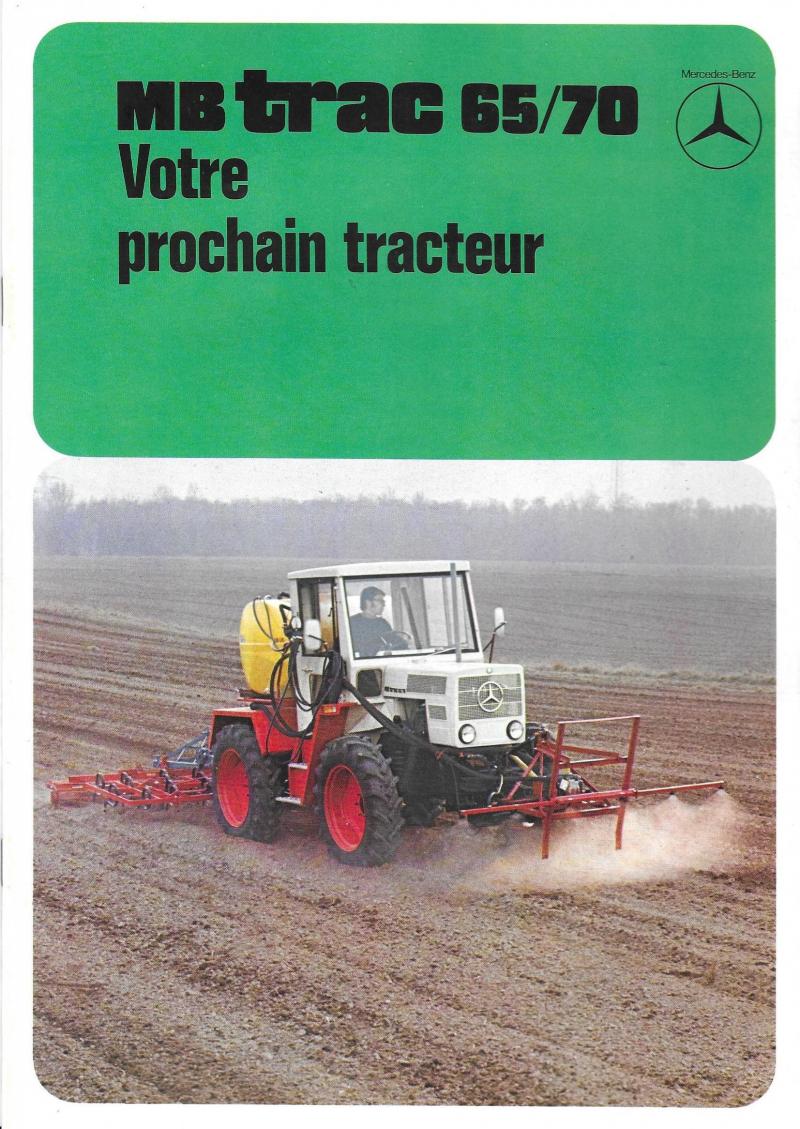 Sur la couverture de ce prospectus, plusieurs travaux sont réalisés  en un seul passage grâce à la combinaison d’outils équipant le MB trac.