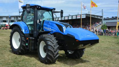 Alimenté au méthane, le tracteur T6.180 Methane Power délivre  les mêmes niveaux de puissance que son homologue diesel.