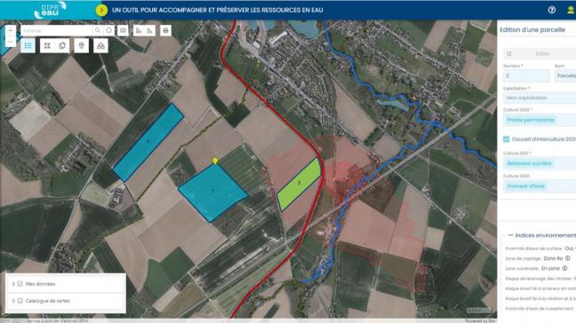 Les données générées par l’outil sont calculées sur base de la situation parcellaire  et de la rotation des cultures sur les trois dernières années en regard  des différentes couches cartographiques de l’outil .