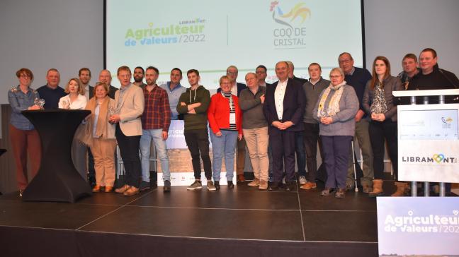 «Agriculteurs de Valeurs» et lauréats des «Coqs de cristal» se sont retrouvés, l’espace d’une après-midi  au Libramont Exhibition & Congres pour recevoir leurs prix.