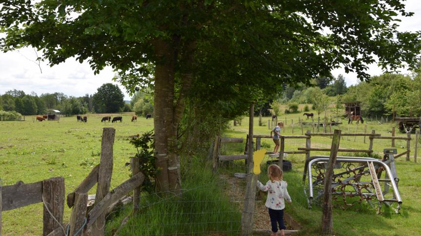 Un parcours pieds nus de 3 km, dans l’environnement d’une ferme en activité qui nous ramène à des sensations oubliées.
