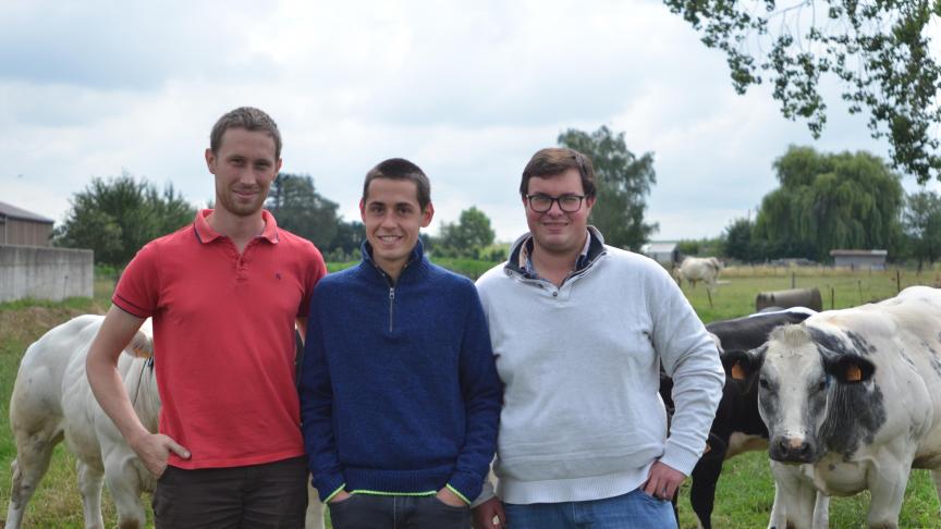 De gauche à droite: les deux Aurélien (Holvoet et Durant) et Charles Schotte,  trois administrateurs de l’asbl Coevia.
