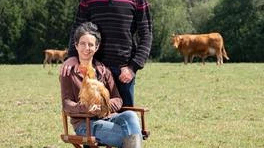 Françoise Demande – Leboutte et son mari, de la Ferme de la vache sans tache à Sinsin.