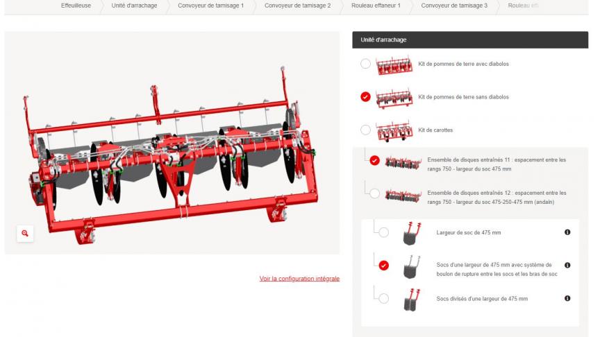 Grâce au configurateur, vous avez la possibilité d’élaborer une machine qui correspond à vos conditions de travail.