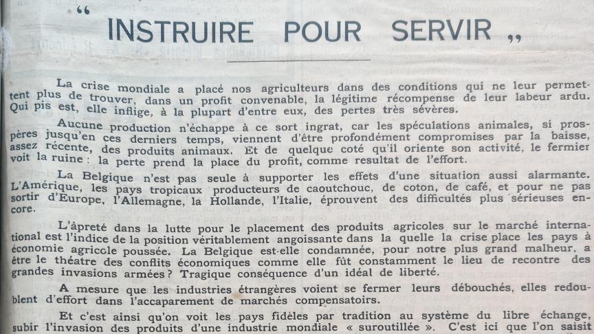 Instruire pour servir