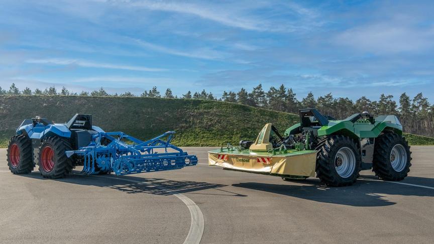 Le véhicule autonome a déjà été testé lors de travaux de déchaumage,  labour, semis, fauchage, fanage ou encore andainage.